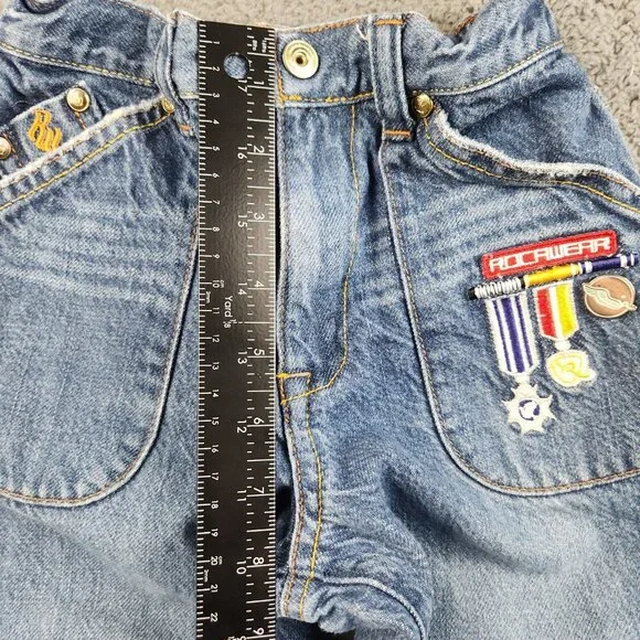 Vintage Y2K Roca Baby Rocawear Denim Jeans Boys Size 4T Skate Grunge Embroidered - Picture 6 of 14